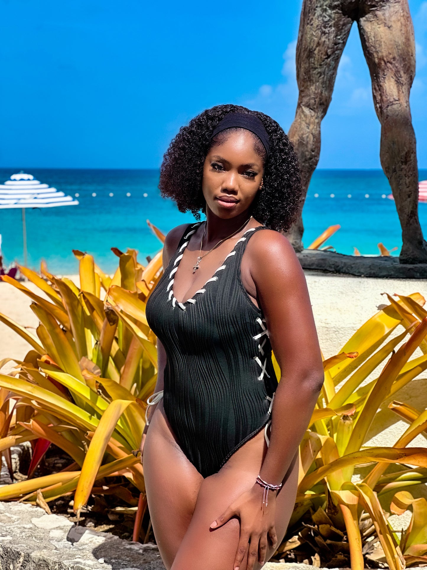 Crossed Your Mind Monokini Black