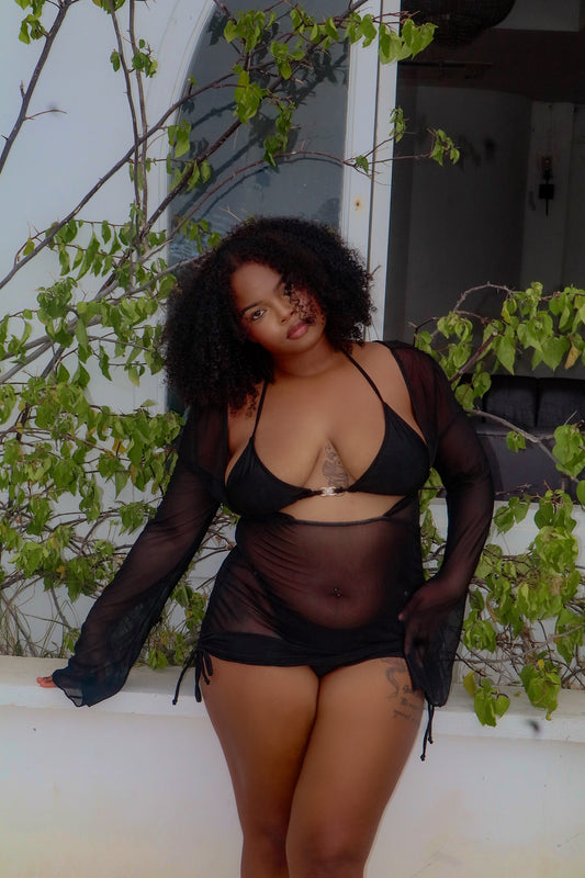 Capri Three Piece Bikini Black