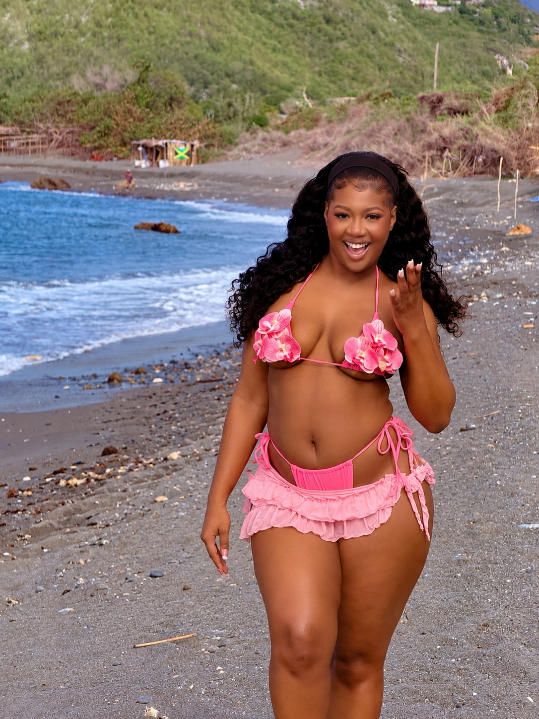Muse 3D Three Piece Bikini Light Pink