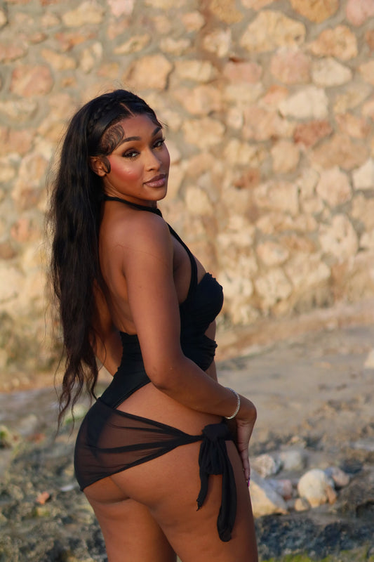 Lagoon Love Monokini Black with Wrap