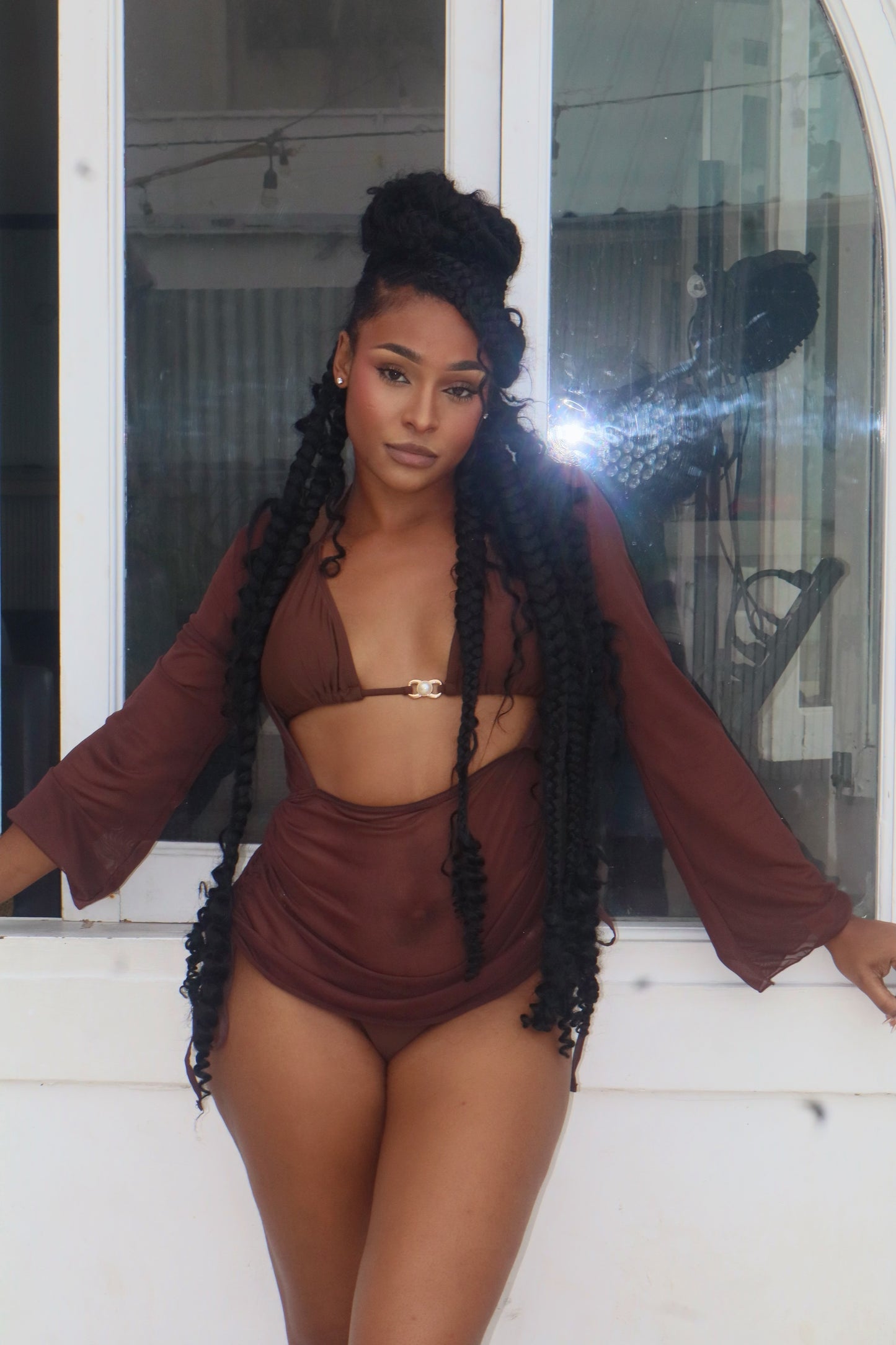 Capri Three Piece Bikini Brown