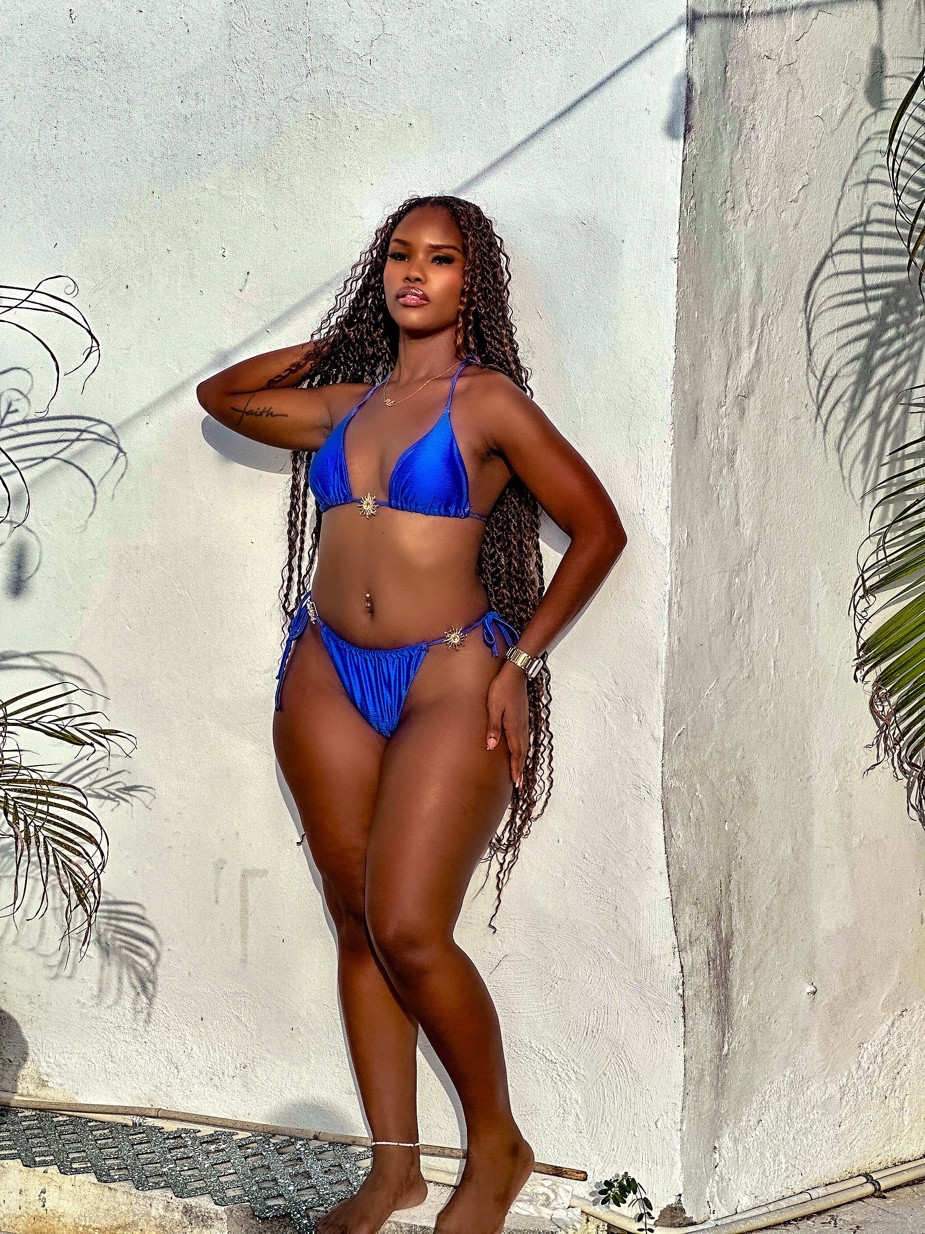 Pretty in Paradise Three Piece Bikini Blue