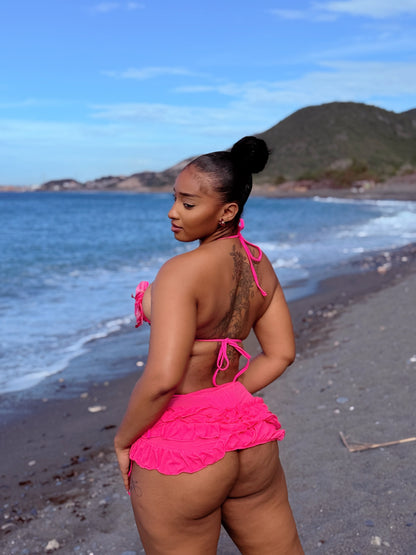 Muse 3D Three Piece Bikini Pink