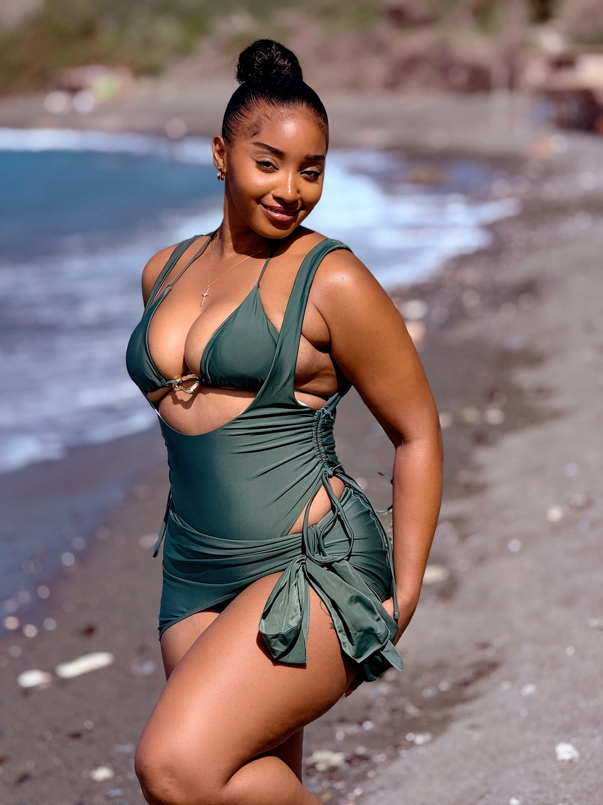 True Believer Monokini Three Piece Green