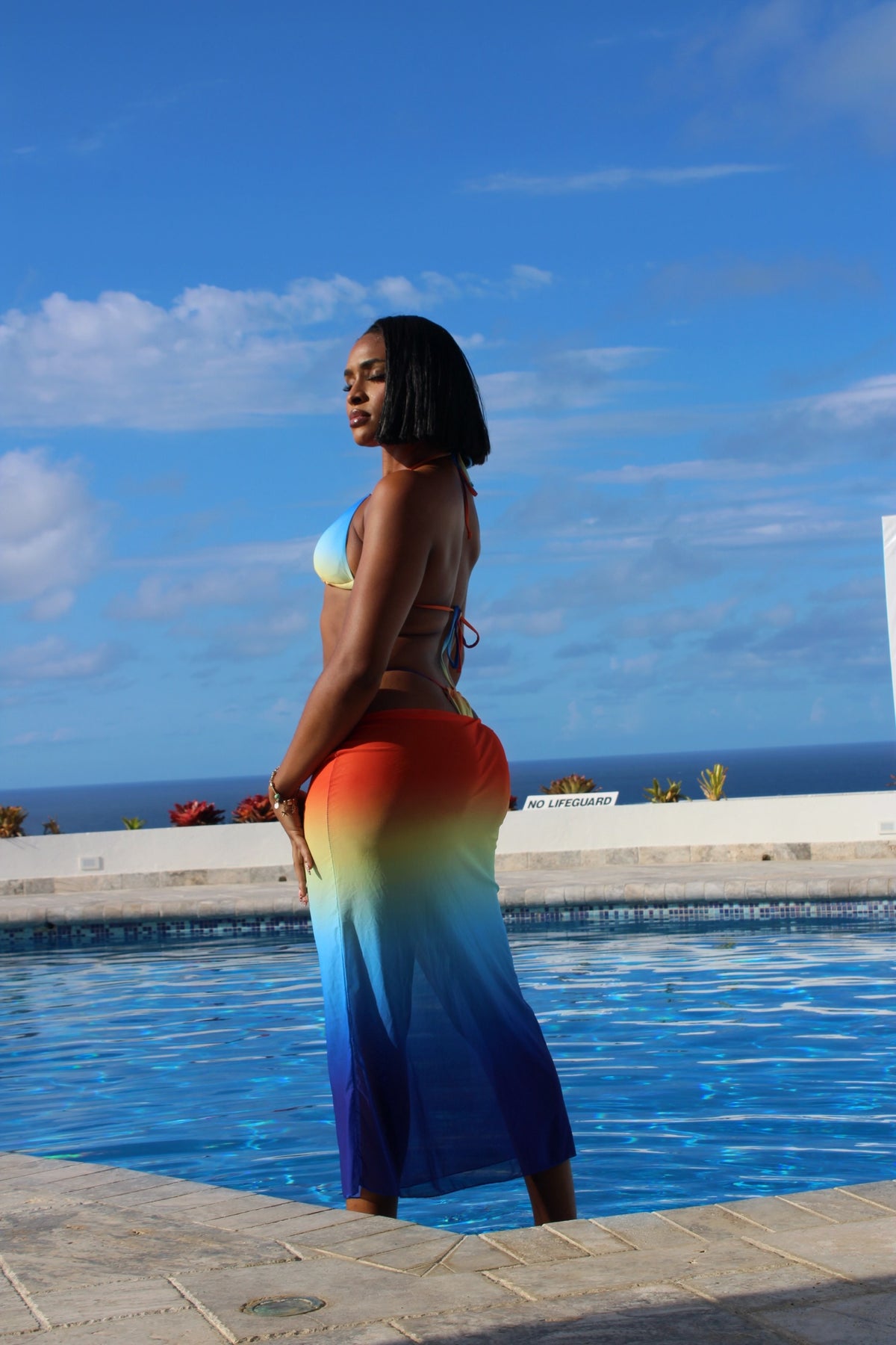 Sun-kissed Three Piece Bikini Blue