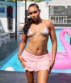 Cabana Flare Coverup Skirt Pink