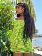 Belmont  Mesh Cover Up Dress Green