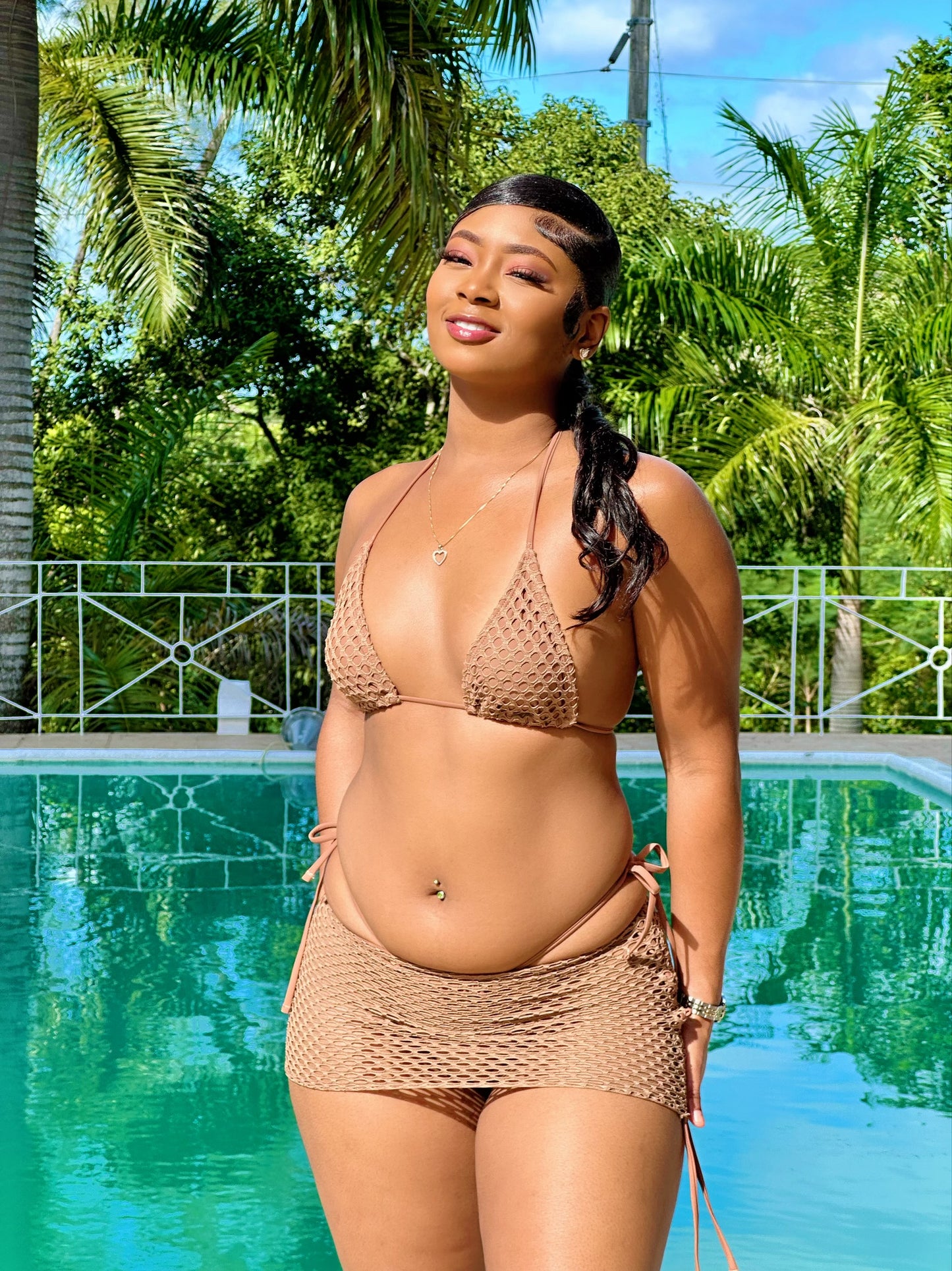 She's A Catch Three Piece Bikini Nude