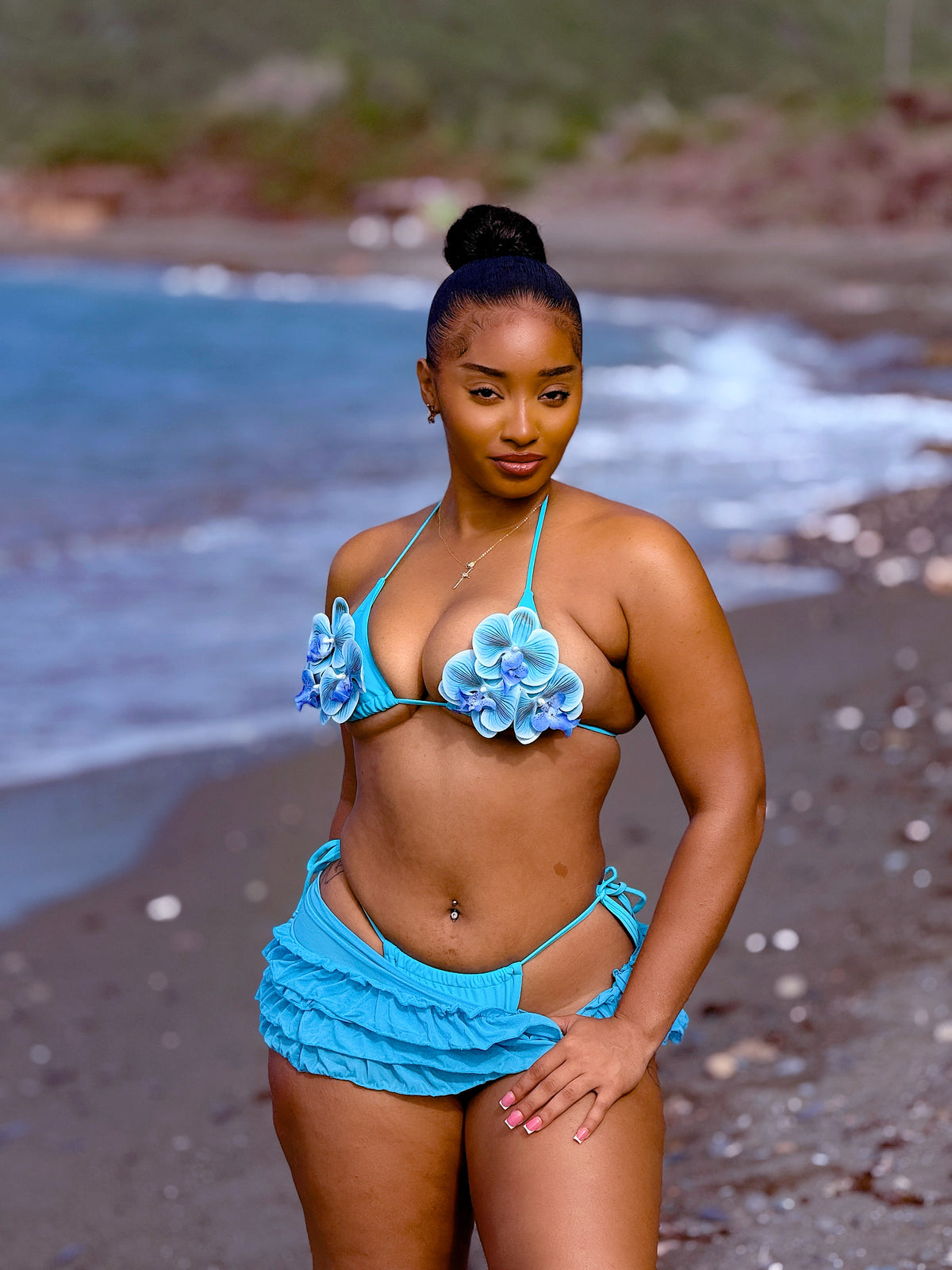 Muse 3D Three Piece Bikini Blue