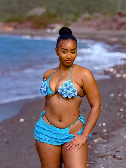Muse 3D Three Piece Bikini Blue