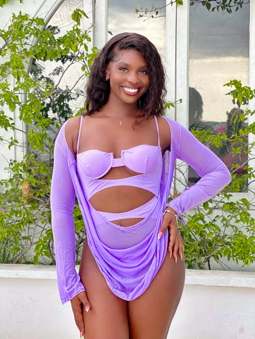 Bougie Beach Three Piece Purple