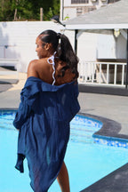 Office Coverup Shirt Blue