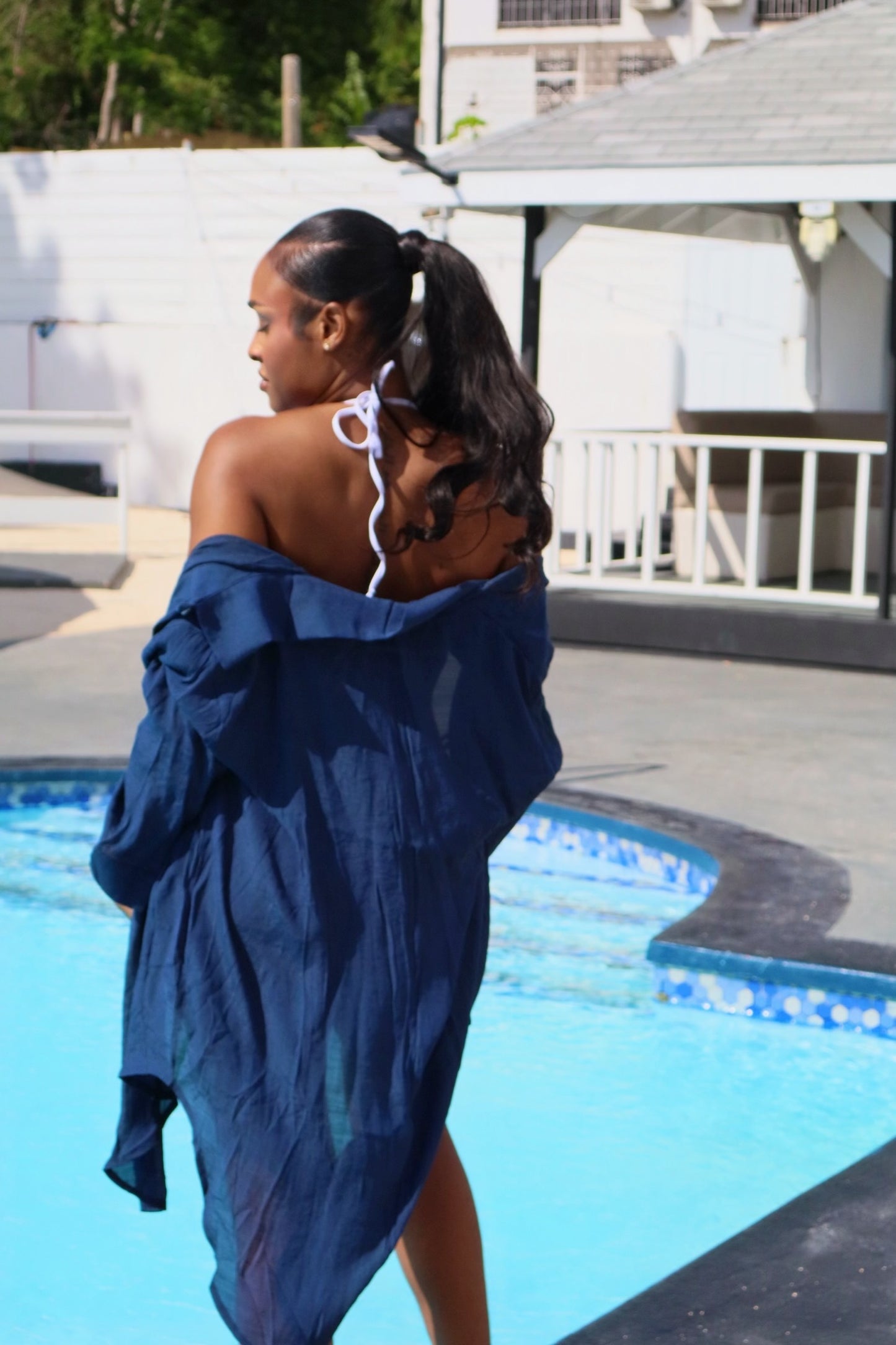 Office Coverup Shirt Blue