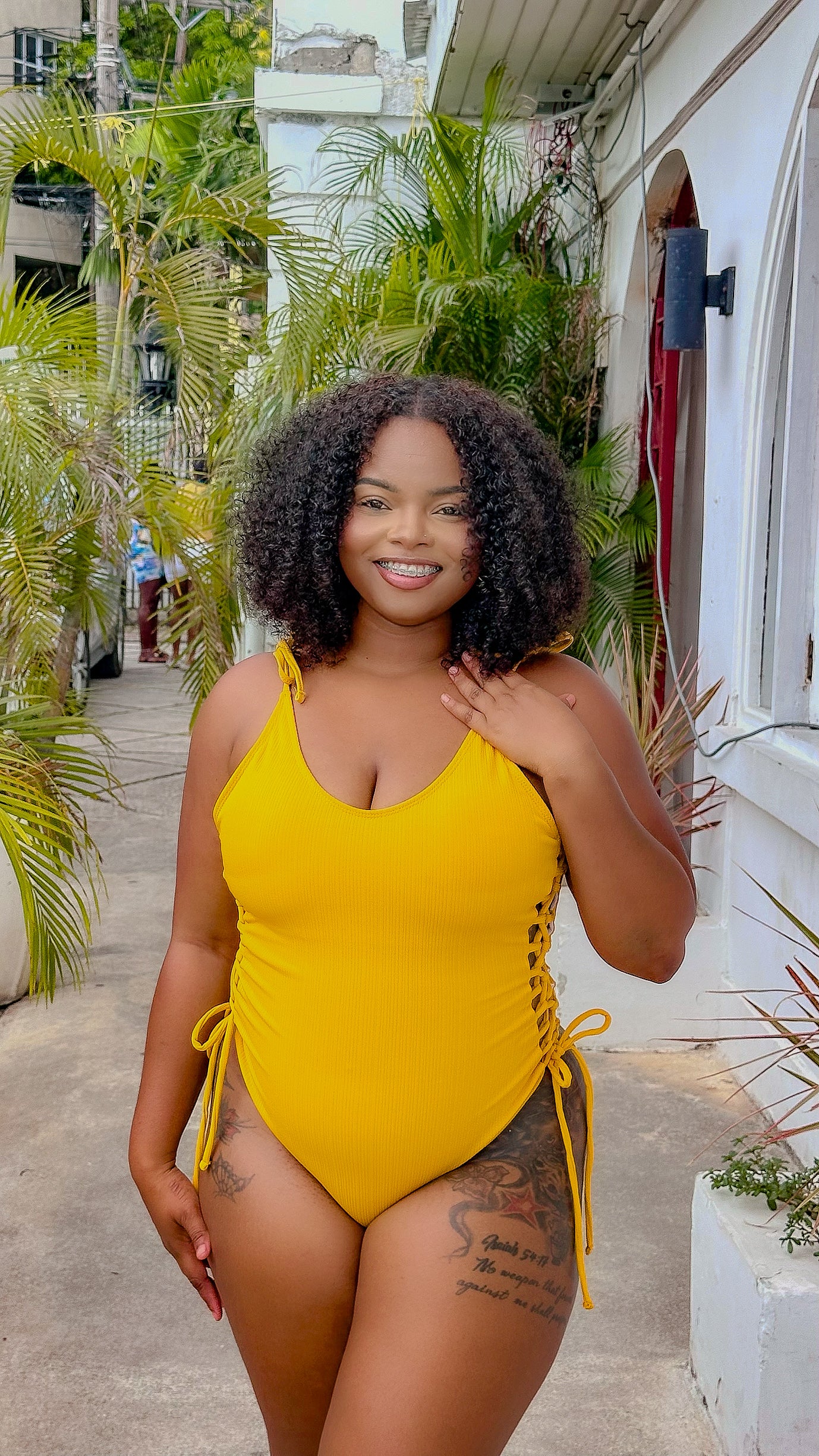 Cut it Out Monokini Mustard