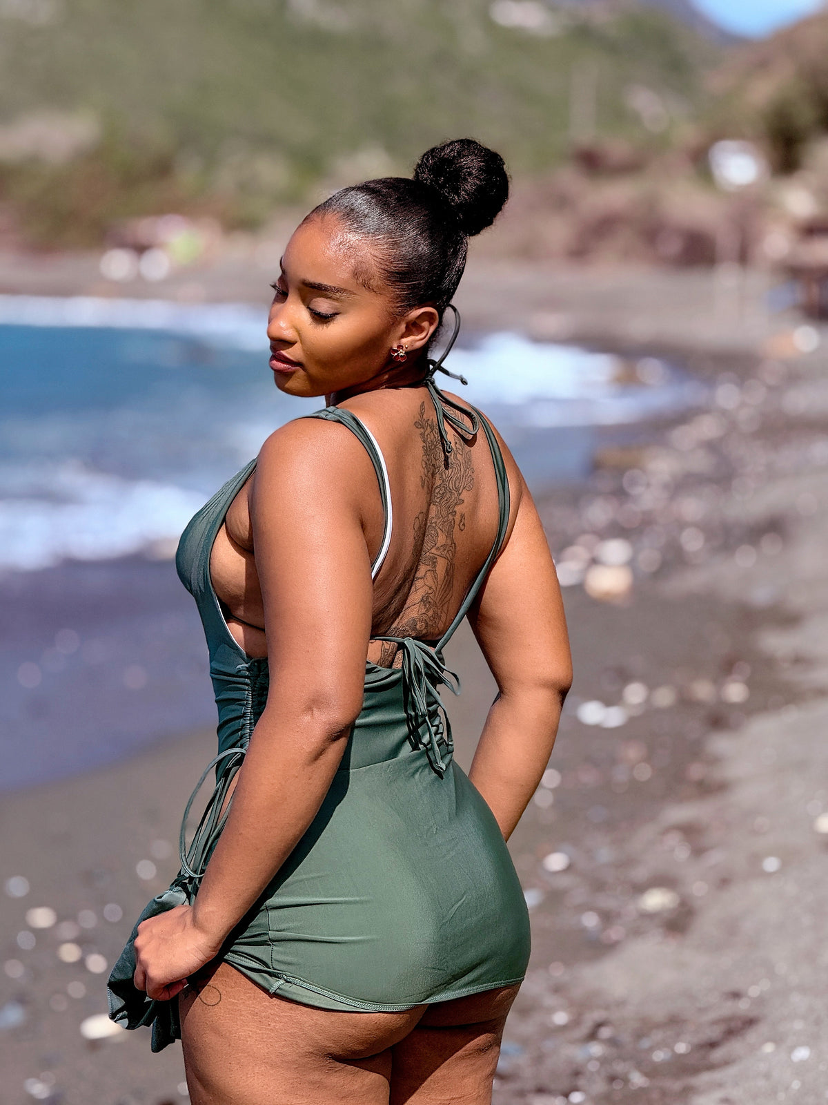 True Believer Monokini Three Piece Green