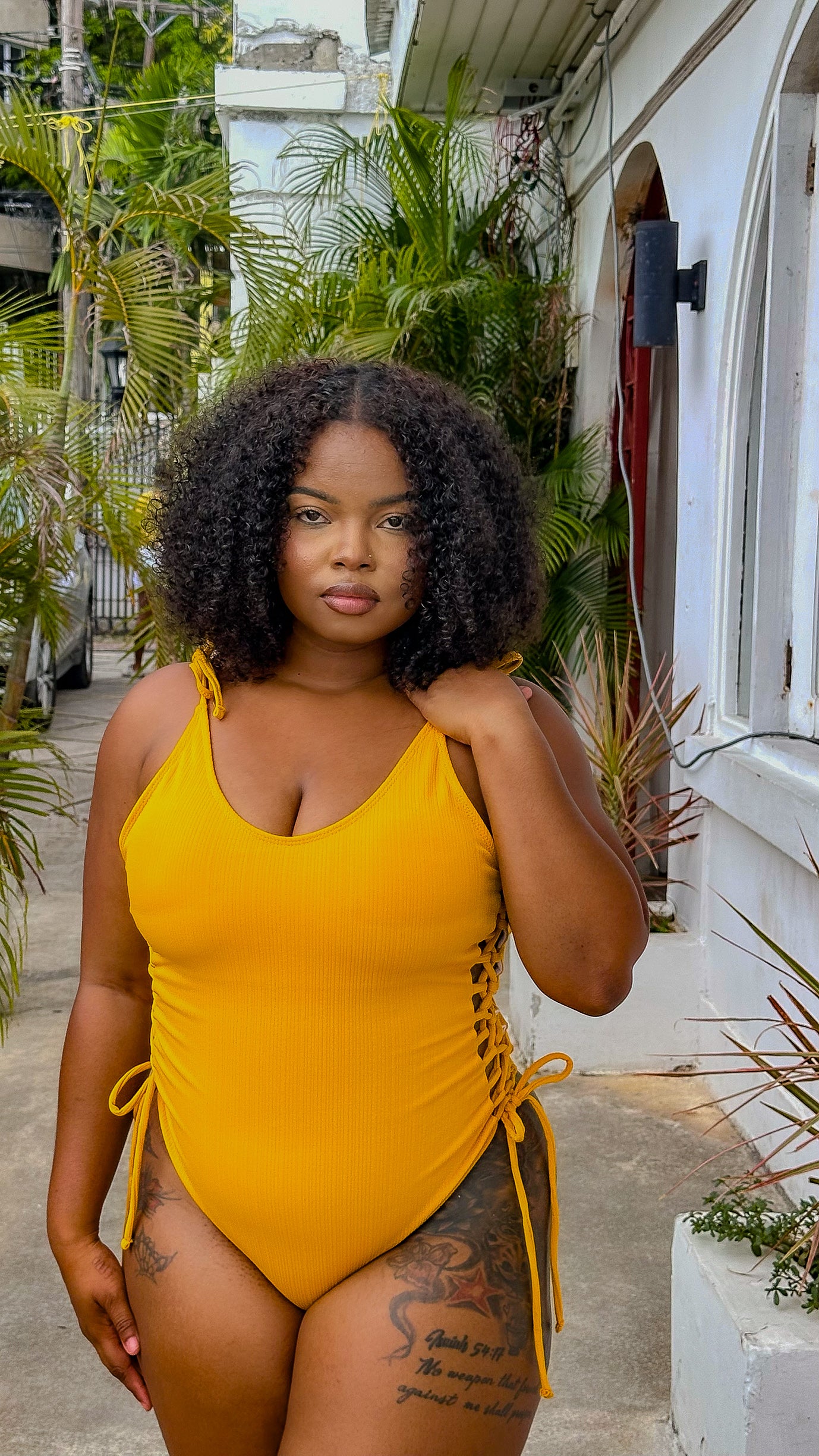 Cut it Out Monokini Mustard