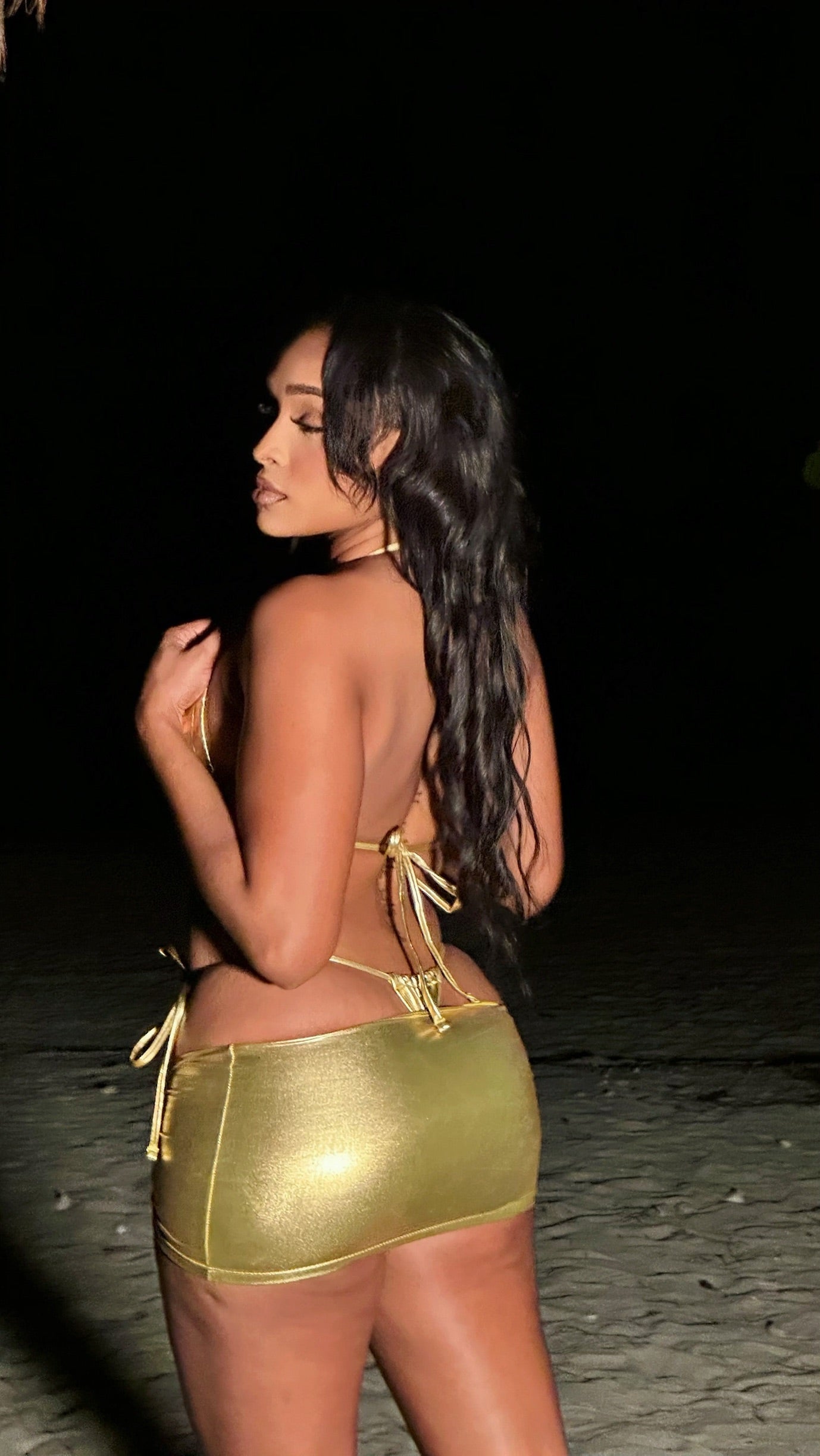 Gold Stars Three Piece Bikini
