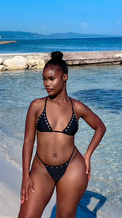Heartbreaker Triangle Bikini Black