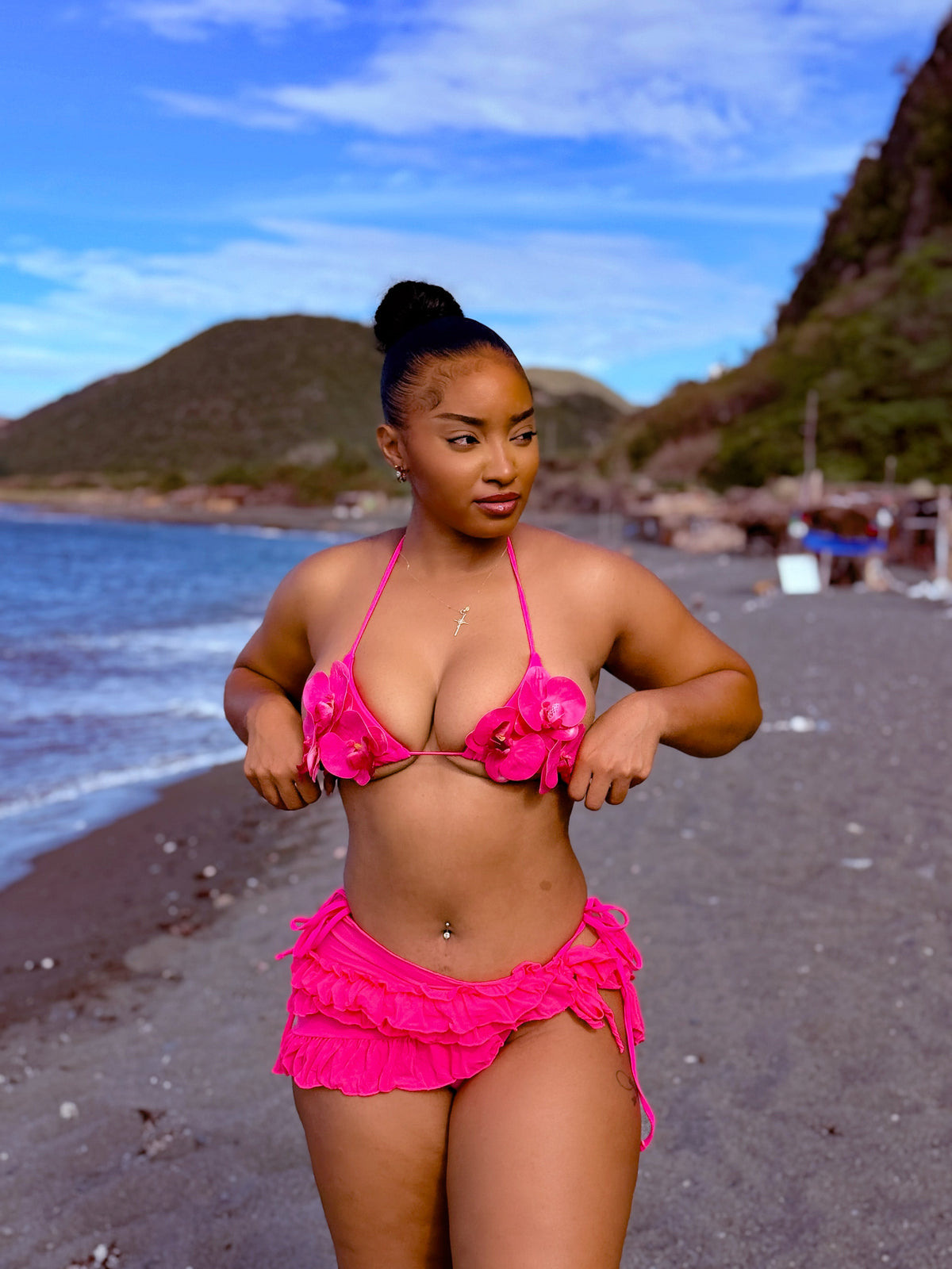 Muse 3D Three Piece Bikini Pink