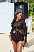 Hourglass knitted Coverup dress Black