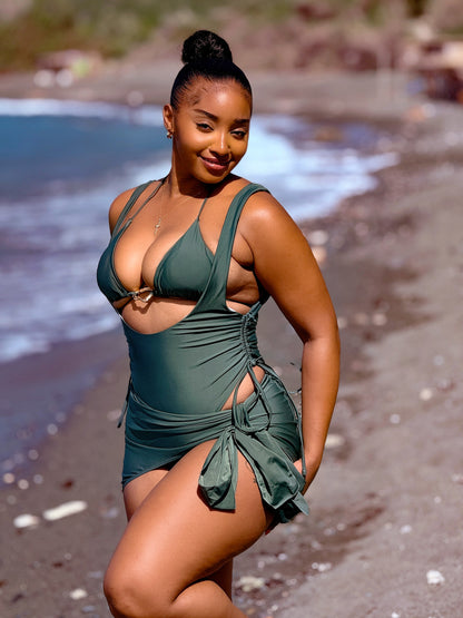True Believer Monokini Three Piece Green