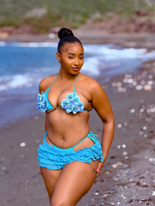 Muse 3D Three Piece Bikini Blue