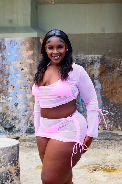 Aurora Pink Four piece Bikini