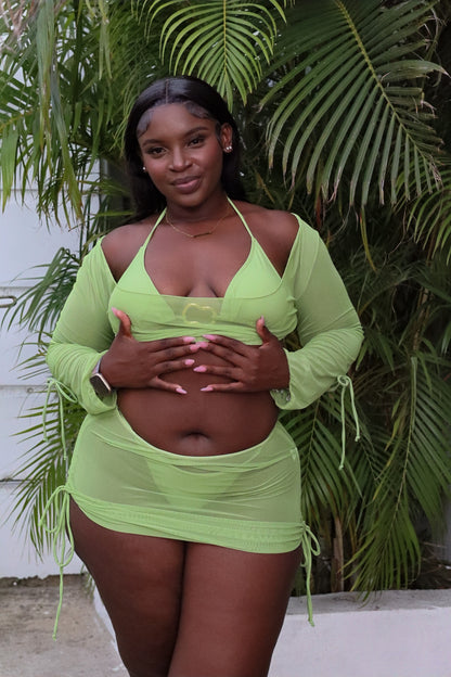 Aurora Green Four Piece Bikini