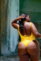True Believer Three piece Monokini Yellow