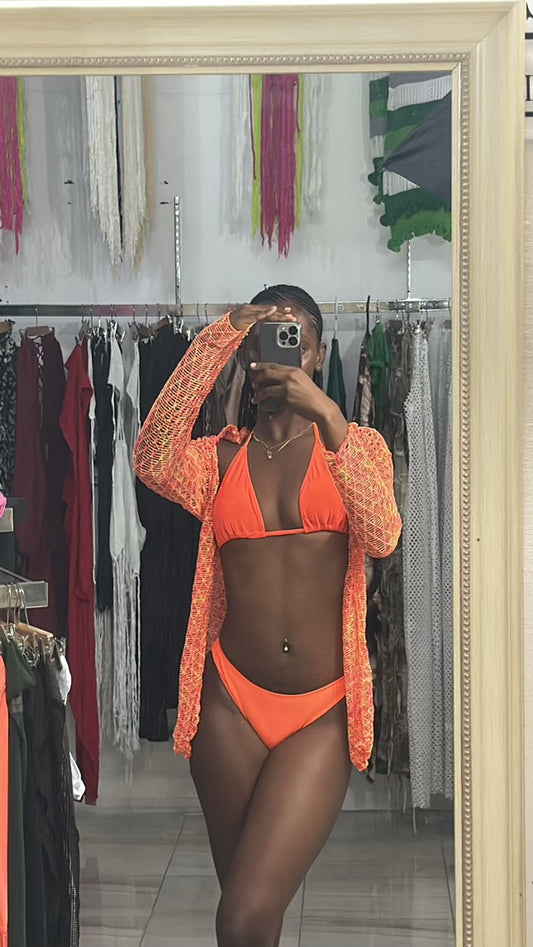 Sweater Weather Three Piece Bikini Orange