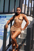 Peek-a-View Cover Up Skirt Brown