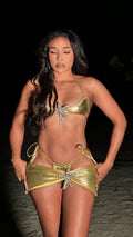 Gold Stars Three Piece Bikini
