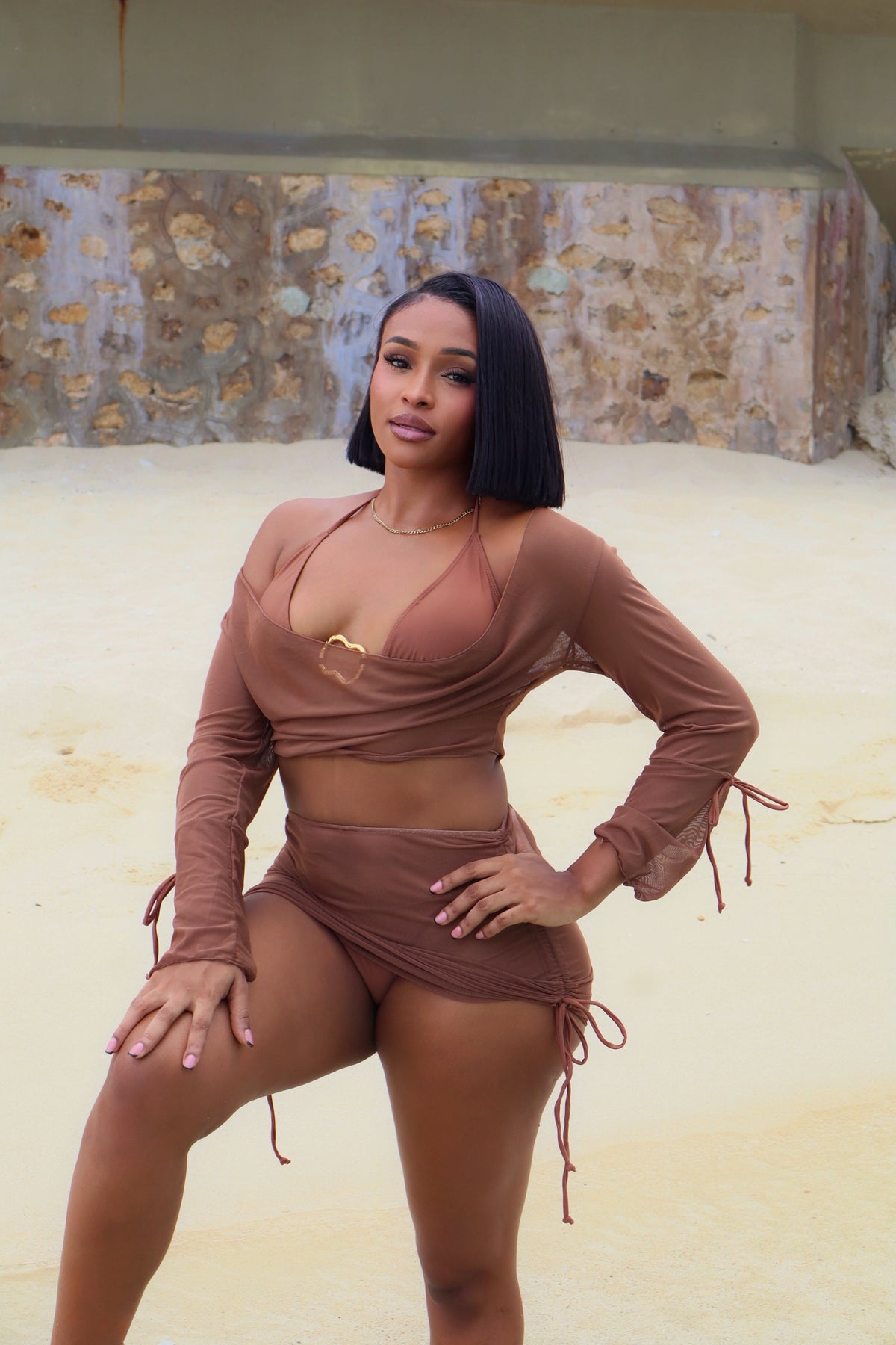 Aurora Brown Four piece Bikini Brown