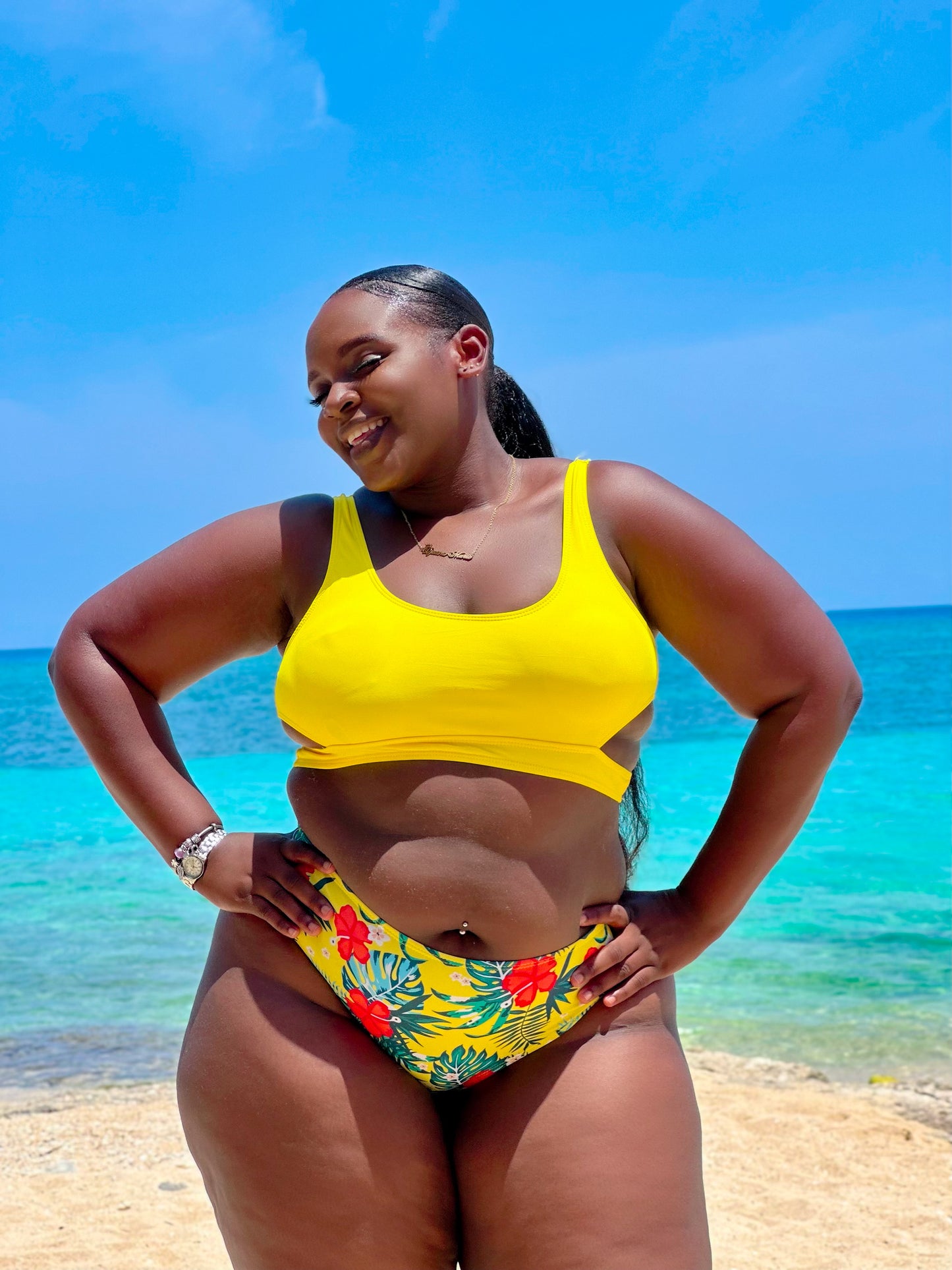 Ashley High Waist Bikini Yellow